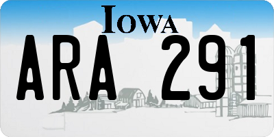 IA license plate ARA291