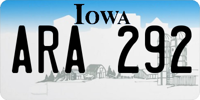 IA license plate ARA292