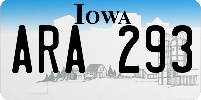 IA license plate ARA293