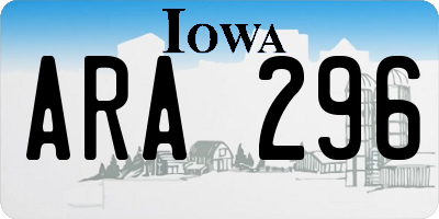IA license plate ARA296