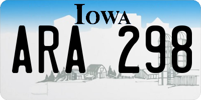IA license plate ARA298