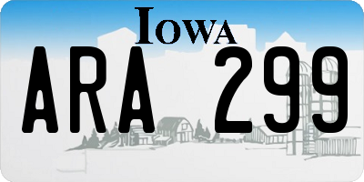 IA license plate ARA299