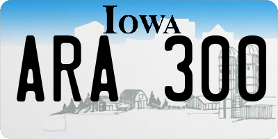 IA license plate ARA300