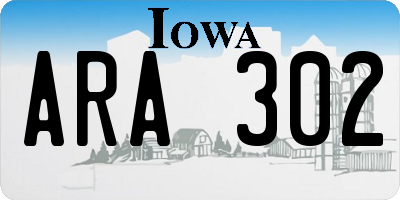 IA license plate ARA302