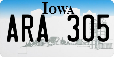 IA license plate ARA305
