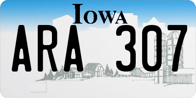 IA license plate ARA307