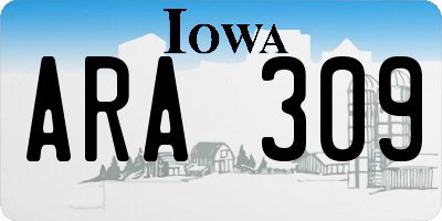 IA license plate ARA309