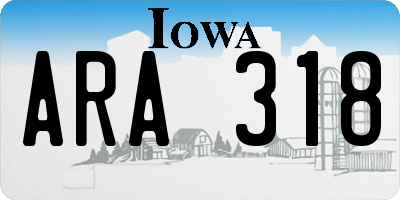 IA license plate ARA318