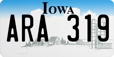 IA license plate ARA319