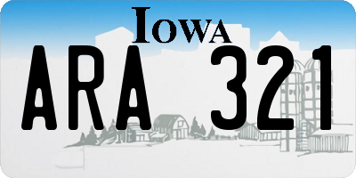 IA license plate ARA321