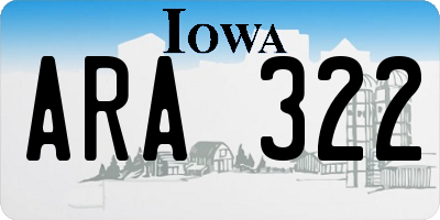 IA license plate ARA322