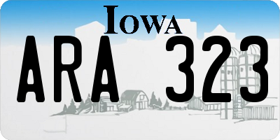 IA license plate ARA323