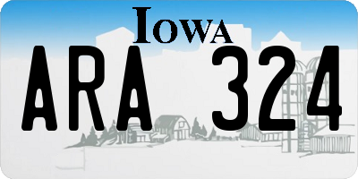 IA license plate ARA324