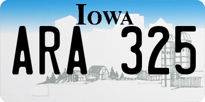 IA license plate ARA325