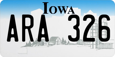 IA license plate ARA326