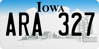 IA license plate ARA327