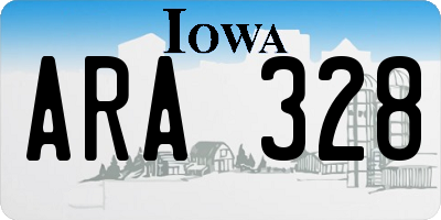 IA license plate ARA328