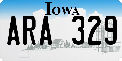 IA license plate ARA329