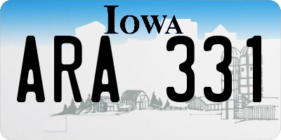 IA license plate ARA331