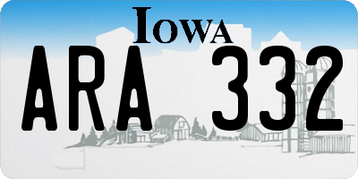 IA license plate ARA332