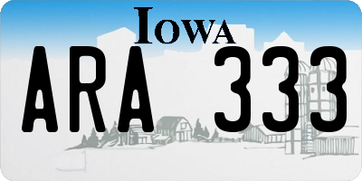 IA license plate ARA333