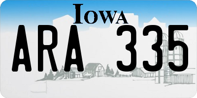 IA license plate ARA335