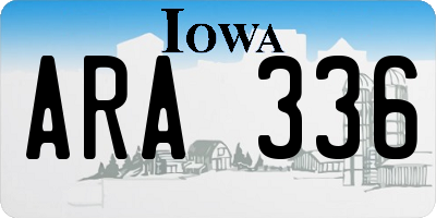 IA license plate ARA336