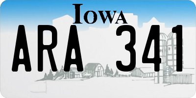 IA license plate ARA341