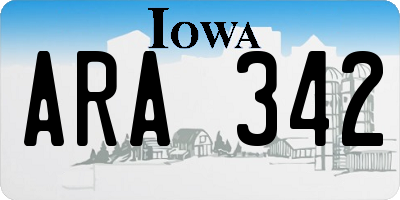 IA license plate ARA342
