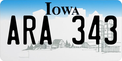 IA license plate ARA343