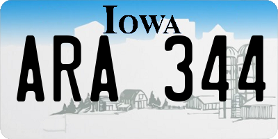 IA license plate ARA344