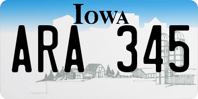 IA license plate ARA345