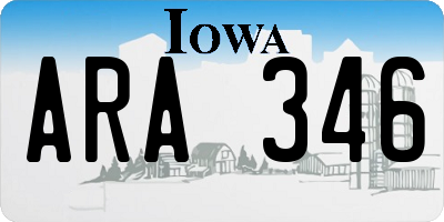 IA license plate ARA346