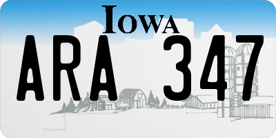 IA license plate ARA347