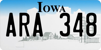 IA license plate ARA348