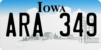 IA license plate ARA349