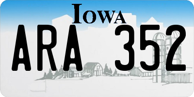 IA license plate ARA352