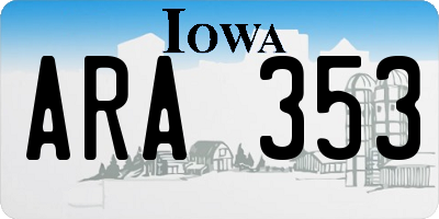 IA license plate ARA353