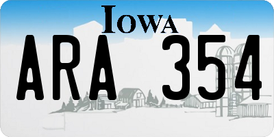 IA license plate ARA354