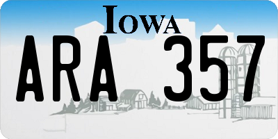 IA license plate ARA357