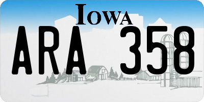 IA license plate ARA358