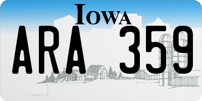 IA license plate ARA359