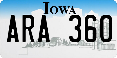 IA license plate ARA360