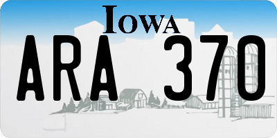 IA license plate ARA370