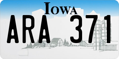 IA license plate ARA371