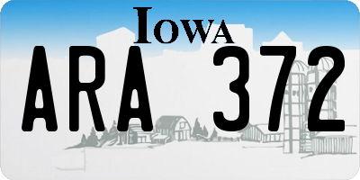 IA license plate ARA372