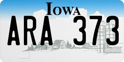 IA license plate ARA373