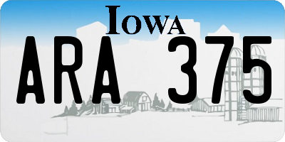IA license plate ARA375