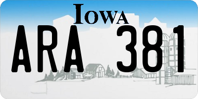 IA license plate ARA381