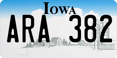 IA license plate ARA382